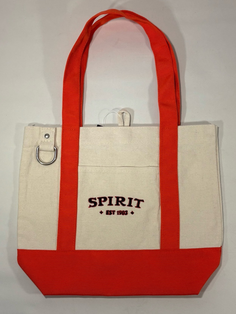 [NEW] SPIRIT HALLOWEEN VINTAGE STITCHED LOGO ORANGE & WHITE VIRAL MINI TOTE BAG